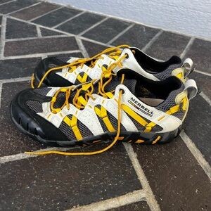 EUC Men’s Size 8.5 Merrell Waterpro Ultra-Pro Gray and Yellow Hiking Shoes